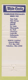 Matchbook Cover - White Castle Hamburgers Start Thinking Straight