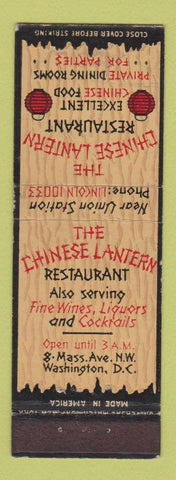 Matchbook Cover - Chinese Lantern Restaurant Washington DC