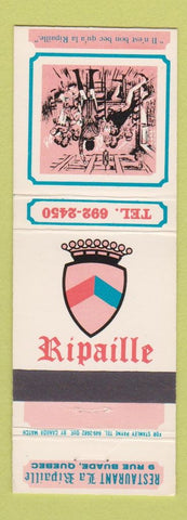 Matchbook Cover - Ripaille Restaurant Quebec QC