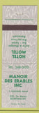 Matchbook Cover - Manoir Des Erables Hotel Motel Montmagny QC