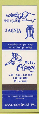 Matchbook Cover - Motel Olympe St Jerome QC
