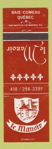 Matchbook Cover - Le Manoir Baie Comeau QC