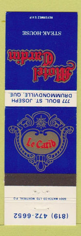 Matchbook Cover - Motel Gardin Steak House Drummondville QC