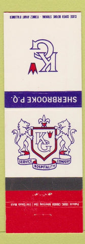 Matchbook Cover - King George Hotel Sherbrooke QC