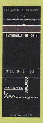 Matchbook Cover - Hotel Le Montagmais Chicoutimi QC