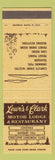 Matchbook Cover - Lewis and Clark Motor Lodge Restaurant East Alton IL
