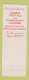 Matchbook Cover - Red Cedars Southfield MI restaurant