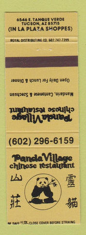 Matchbook Cover - Panda Village Chinese Restaurant Tucson AZ