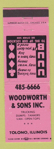 Matchbook Cover - Woodworth and Sons Trucking Tolono IL
