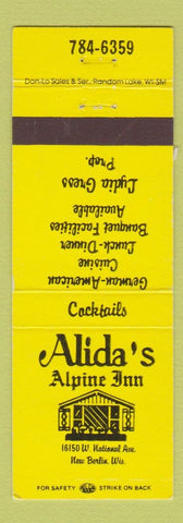 Matchbook Cover - Alida's Alpine Inn New Berlin WI
