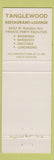 Matchbook Cover - Tanglewood Restaurant Milwaukee WI Filagree