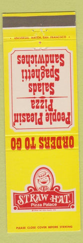 Matchbook Cover - Straw Hat Pizza Place CA CHAIN