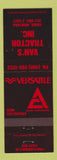 Matchbook Cover Van's Tractor Havre MT Versatile Allis Chalmers Renn Cultivators