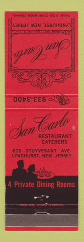 Matchbook Cover - San Carlo Restaurant Lyndhurst NJ