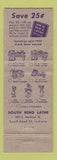 Matchbook Cover - South Bend Lathe IN 1956