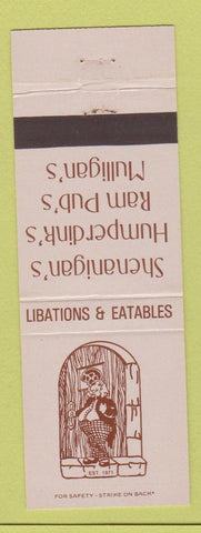 Matchbook Cover - Shenanigan's Humperdink's Ram Pub's Mulligan's restaurants