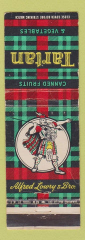 Matchbook Cover - Tartan Canned Fruits Vegetables Alfred Lowry WEAR