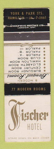 Matchbook Cover - Fisher Hotel Hamilton ON WEAR #2