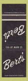 Matchbook Cover - Bert's NO TOWN Canada