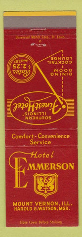 Matchbook Cover - Hotel Emmerson Mount Vernon IL
