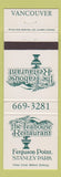 Matchbook Cover - Teahouse Restaurant Ferguson Point Vancouver BC