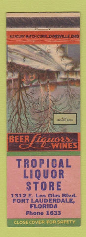 Matchbook Cover - Tropical Liquor Store Fort Lauderdale FL Snow Covered Lane