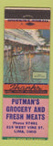 Matchbook Cover - Putman's Grocery Lima OH Snow Covered Lane
