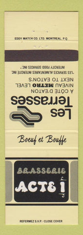 Matchbook Cover - Les Terrasses Brasserie Acte QC