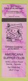 Matchbook Cover - American Supper Club Sarnia ON