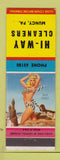 Matchbook Cover - Hi way Cleaners Muncy PA pinup Slip Knot