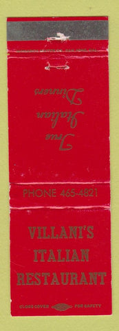 Matchbook Cover - Villani's Italian Restaurant La Mesa CA