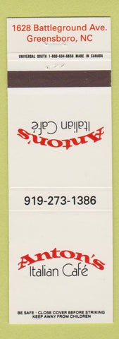 Matchbook Cover - Anton's Italian Cafe Greensboro NC