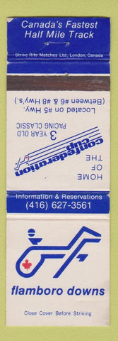 Matchbook Cover - Flamboro Downs Harness Racing Dundas ON WEAR