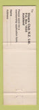 Matchbook Cover - Broadland's Finance Diners Club Card Auckland New Zealand WEAR