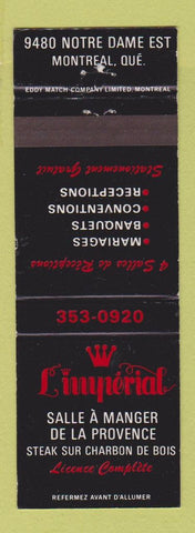 Matchbook Cover - L Imperial Montreal QC WEAR