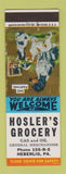 Matchbook Cover - Hosler's Grocery oil gas Heberlig PA Sad Parting