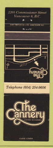 Matchbook Cover - The Cannery Seafood Restaurant Vancouver BC
