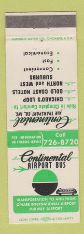 Matchbook Cover - Continental Airport Bus O'Hare Chicago IL