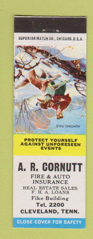 Matchbook Cover - AR Cornutt Insurance Cleveland TN Casey at Hunting Pals