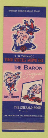 Matchbook Cover - Baron Steuben Hotel Corning NY Disco Room lobster