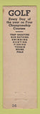 Matchbook Cover - Hotel Del Monte CA golf