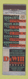 Matchbook Cover - DeWitt Hotels Miami Beach Cleveland Columbus Akron deco