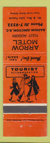 Matchbook Cover - Arrow Motel Radium Junction BC