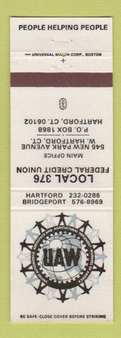 Matchbook Cover - Local 376 Credit Union UAW Hartford CT