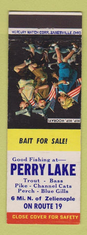 Matchbook Cover - Perry Lake Fishing Zelienople PA Patriotic