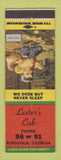 Matchbook Cover - Lester's Cab Ringgold GA low phone What A Mess