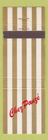 Matchbook Cover - Chez Pauze Seafood Montreal QC
