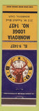 Matchbook Cover - Elks Lodge 1427 Monrovia CA