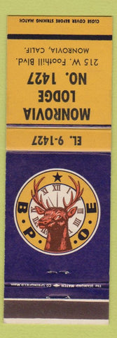 Matchbook Cover - Elks Lodge 1427 Monrovia CA