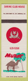 Matchbook Cover - Murat Shrine Club House